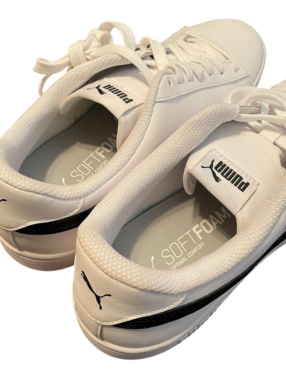 Puma Men's White Black Smash v2 Soft Foam Optimal Comfort Sneakers Size 8.5 - Picture 7 of 8